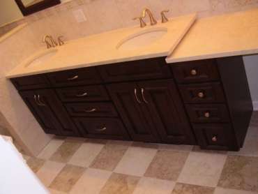 Bathroom, Floor Tile, Cabinets and Full Remodeling